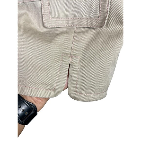 Garnet Hill Blazer‎ Jacket Women's  12 Tan Military Moto Cotton Mandarin Collar - Picture 6 of 8